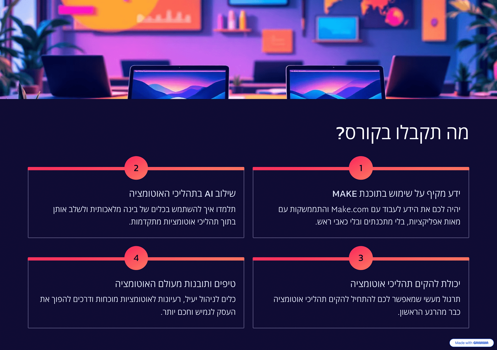 מה כולל הקורס